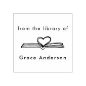 書庫ミニマルから手書きで書かれた本 ラバースタンプ (インプリント)