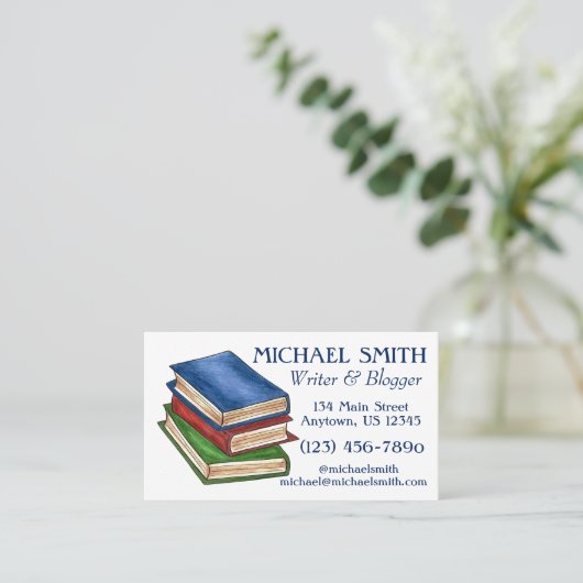 書庫図書書家の先生 名刺 (スタンド正面)