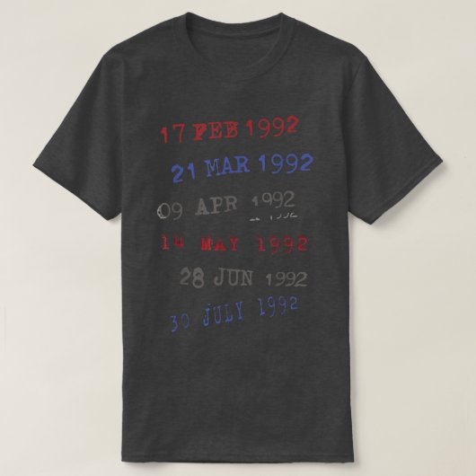 書庫日付切手1992 Tシャツ (デザイン正面)
