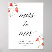 書恋しく思道のブライダルシャワーのサインへ ポスター (正面)