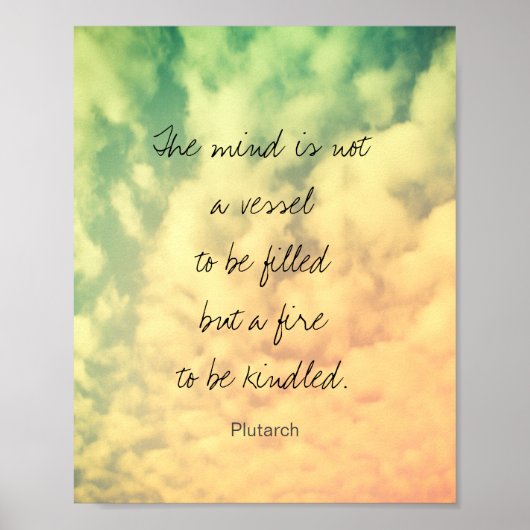 書感動的引用文by Plutarch word art ポスター (正面)