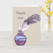 書感謝していき手書の作家羽ペン カード (黄色い花)