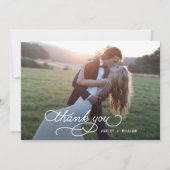 書感謝してい結婚のフォトカードに感謝 サンキューカード (正面)