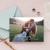 書感謝してい結婚のフォトカードに感謝 サンキューカード