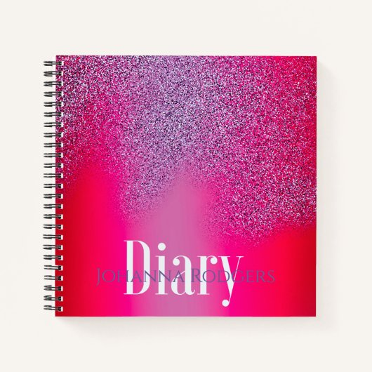 書明るいピンク色：カスタマイズ可能な日記 ノートブック (正面)