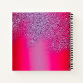 書明るいピンク色：カスタマイズ可能な日記 ノートブック (裏面)