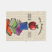 書架が付いているクラスAppleからの先生のギフト フリースブランケット (正面(横))