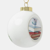 書架のティーカップ セラミックボールオーナメント (左)