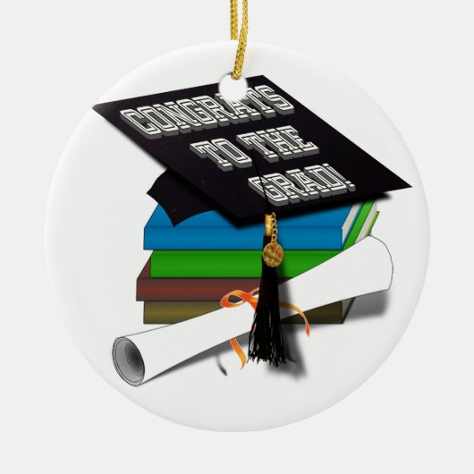 書架「おめでとうから卒業」卒業証書 メタルオーナメント (正面)