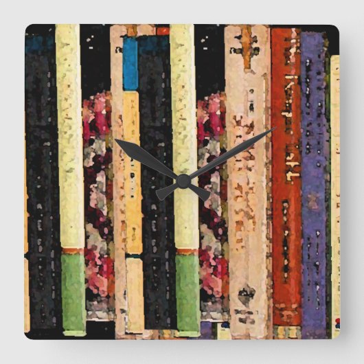 書棚時計 スクエア壁時計 (正面)