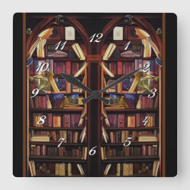 書棚 スクエア壁時計