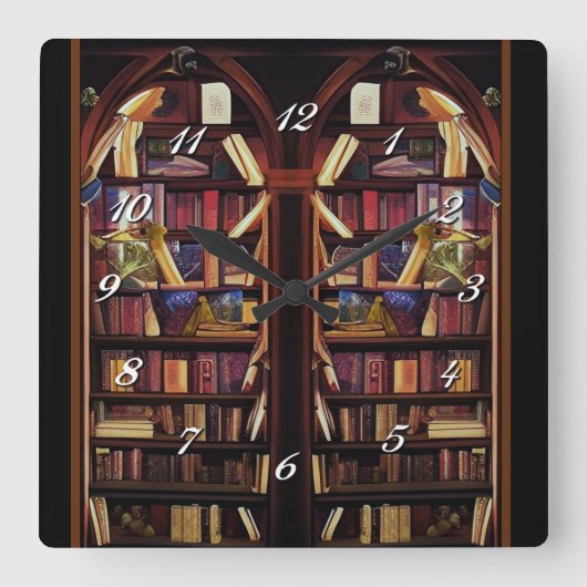 書棚 スクエア壁時計 (正面)