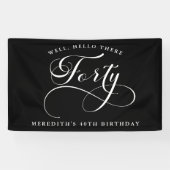 書渦巻形の道ブラック40歳の誕生日パーティー 横断幕 (横)