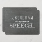 書演説 – Groomsman おもしろい Proposal 招待状 (正面/裏面)