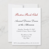 書物愛好家の夢ユニークな読書会への招待状 招待状 (裏面)