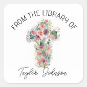 書留シール、蔵書票フローラクロス教会 スクエアシール (正面)