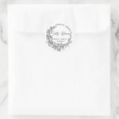 書留シール，蔵書票書留スタンプカスタムフローラ ラウンドシール (バッグ)