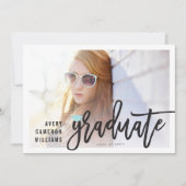 書筆スクリプト写真卒業パーティー 招待状 (正面)