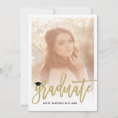 書筆スクリプト写真卒業パーティー 招待状 (正面)