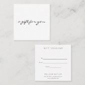 書簡ミニマリスト贈与証書 スクエア名刺 (正面/裏面)