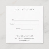 書簡ミニマリスト贈与証書 スクエア名刺 (裏面)