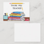 書籍および鉛筆サンキューカード ノートカード (正面/裏面)