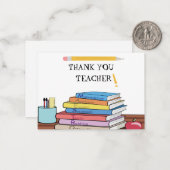 書籍および鉛筆サンキューカード ノートカード (正面/裏面インサイチュ)