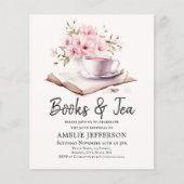 書籍とお茶の誕生日パーティーへの招待 (正面)