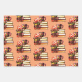 書籍とお茶 ラッピングペーパーシート (正面3)