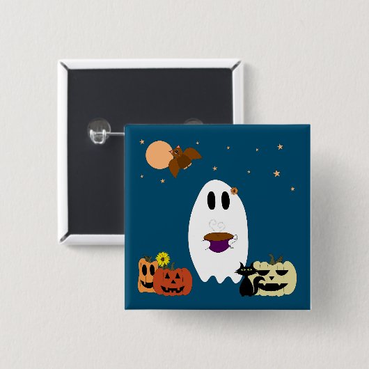 書籍とお茶 缶バッジ (正面&裏面)