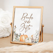 書籍とギフトカボチャ秋秋赤ちゃんシャワー ポスター