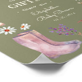 書籍とギフトガーデンベイビーシャワーのサイン ポスター (角)