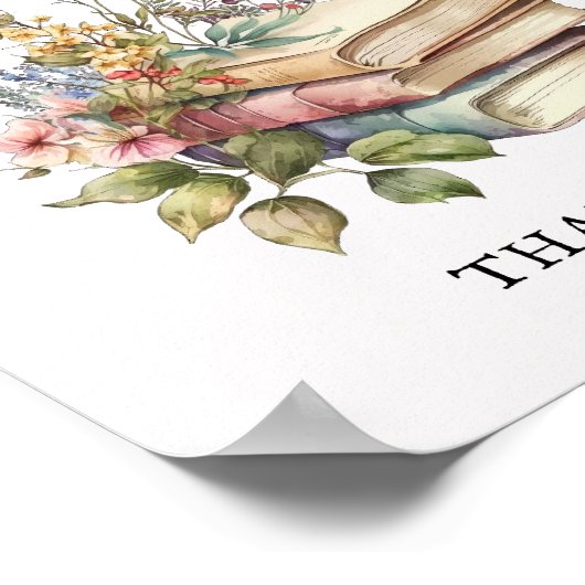 書籍とギフトサイン |本テーマベビーシャワーポスター ポスター (角)