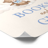 書籍とギフトムーンテディベアブルーブラウン風船 ポスター (角)