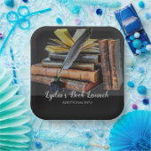 書籍とクイル広場 ペーパープレート (パーティー)