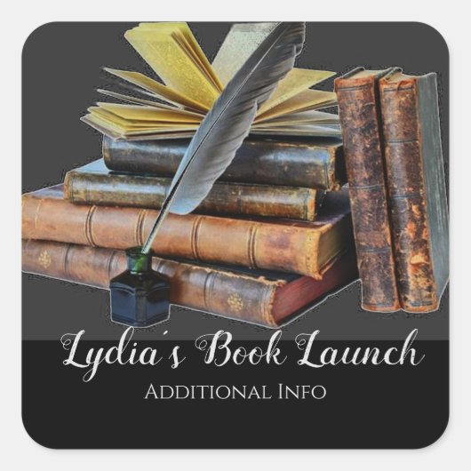 書籍とクイル スクエアシール (正面)