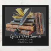 書籍とクイル スパークリングワインラベル (シングルラベル)