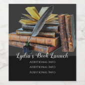 書籍とクイル ワインラベル (シングルラベル)