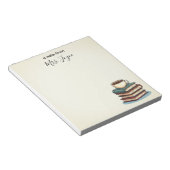 書籍とコーヒーのカスタム先生評価 ノートパッド (アングル)