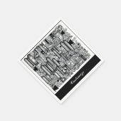 書籍とコーヒードードルコラージュ スタンダードカクテルナプキン (角)