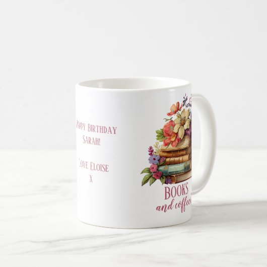 書籍とコーヒーフローラ コーヒーマグカップ (正面右)