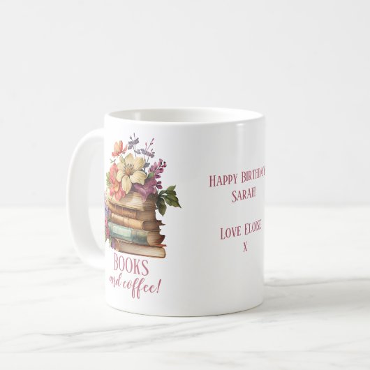 書籍とコーヒーフローラ コーヒーマグカップ (正面左)