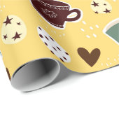 書籍とコーヒー包装紙 ラッピングペーパー (ロールコーナー)