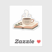 書籍とコーヒー シール (シート)