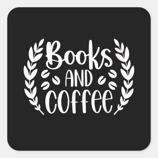書籍とコーヒー スクエアシール (正面)