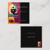 書籍とコーヒー スクエア名刺 (正面/裏面)