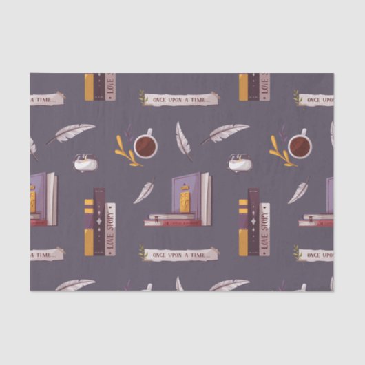 書籍とコーヒー – ブックラバーコラージュ 薄葉紙 (正面)