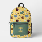 書籍とコーヒー プリントバックパック (正面)