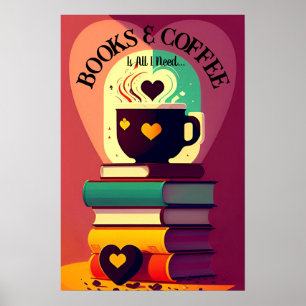 書籍とコーヒー ポスター