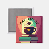 書籍とコーヒー マグネット (正面/裏面)